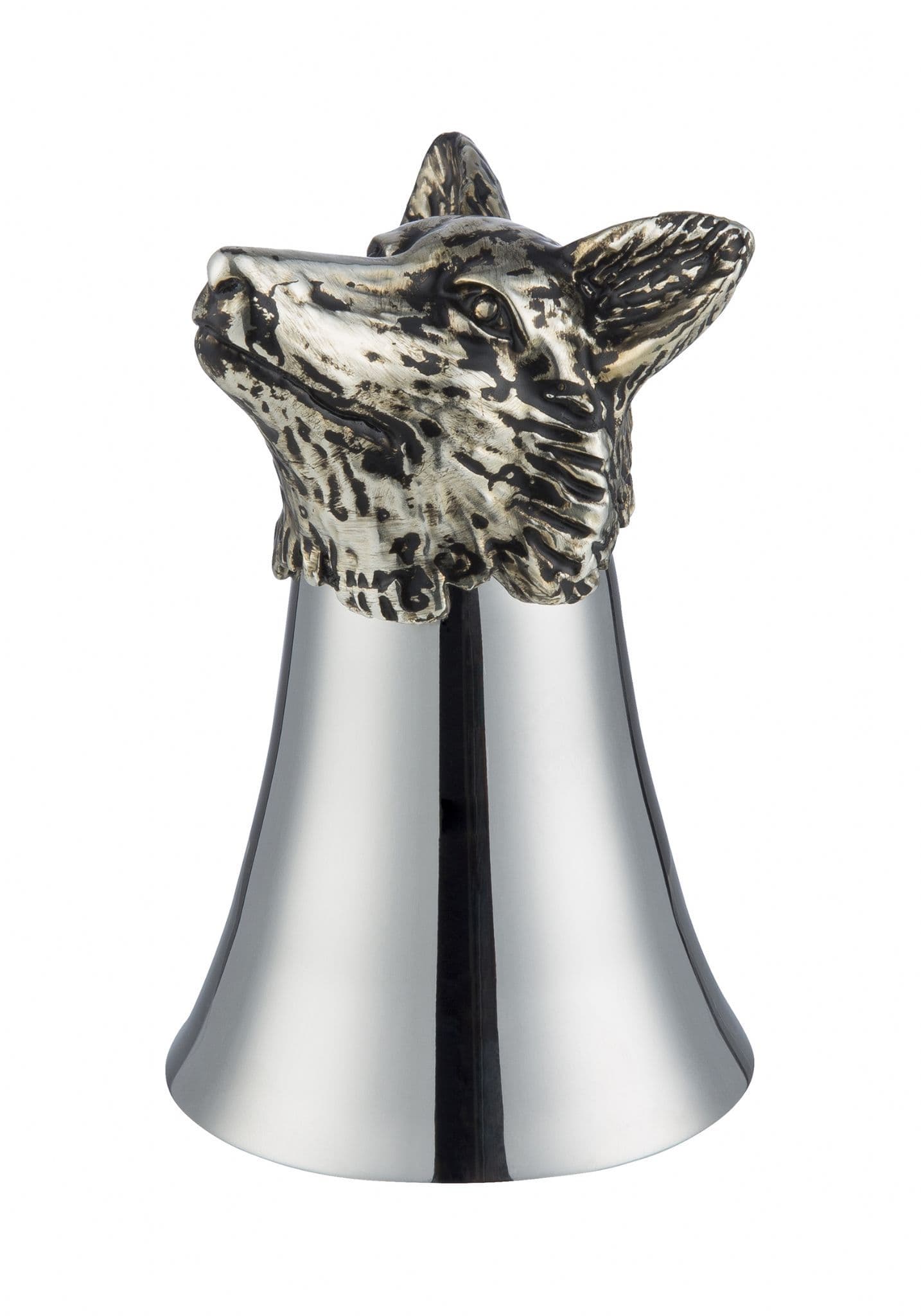 FOX HEAD POLISHED STAINLESS STEEL STIRRUP CUP