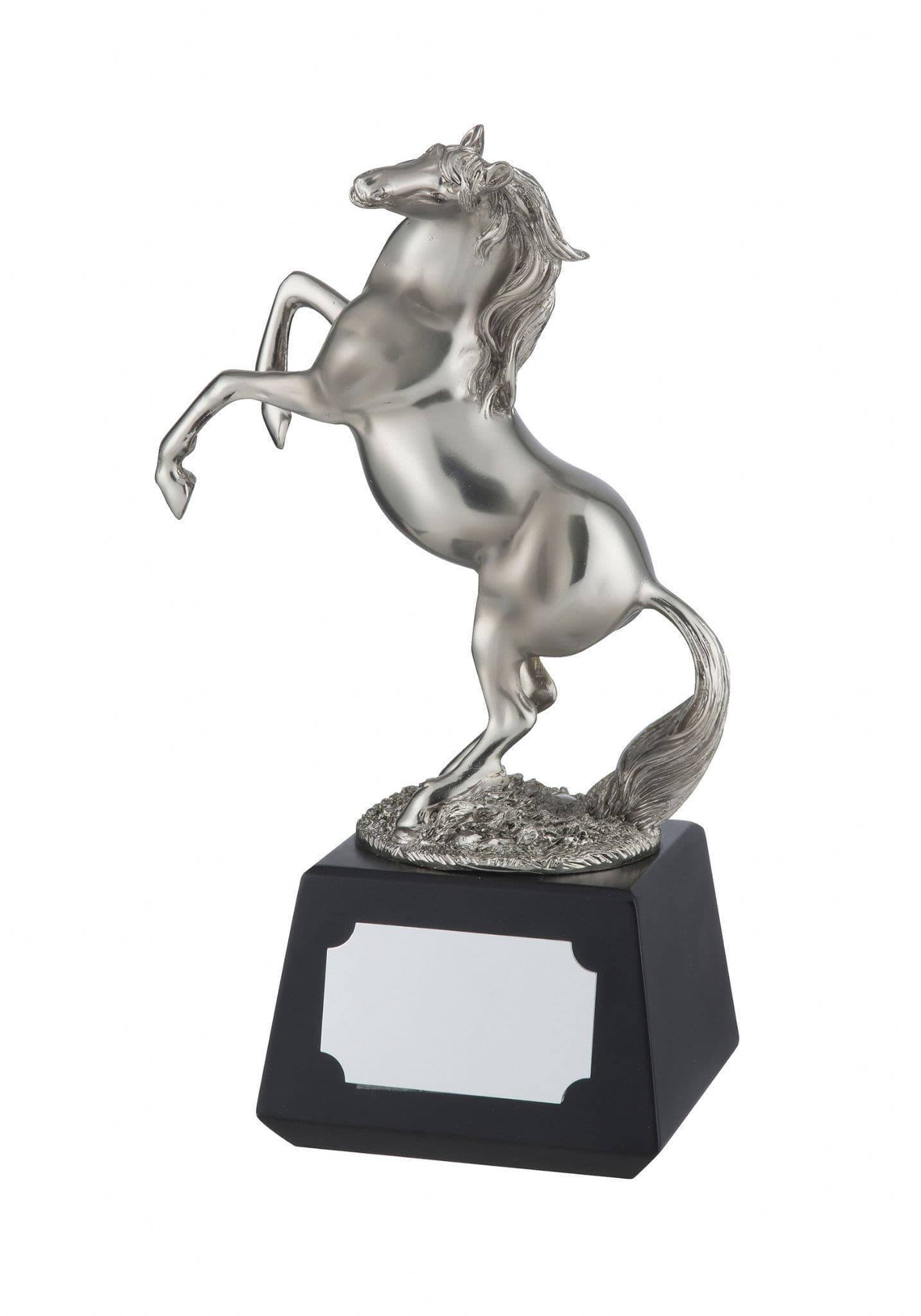 SILVER FINISH REARING HORSE